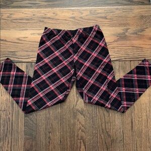 Red and black plaid leggings